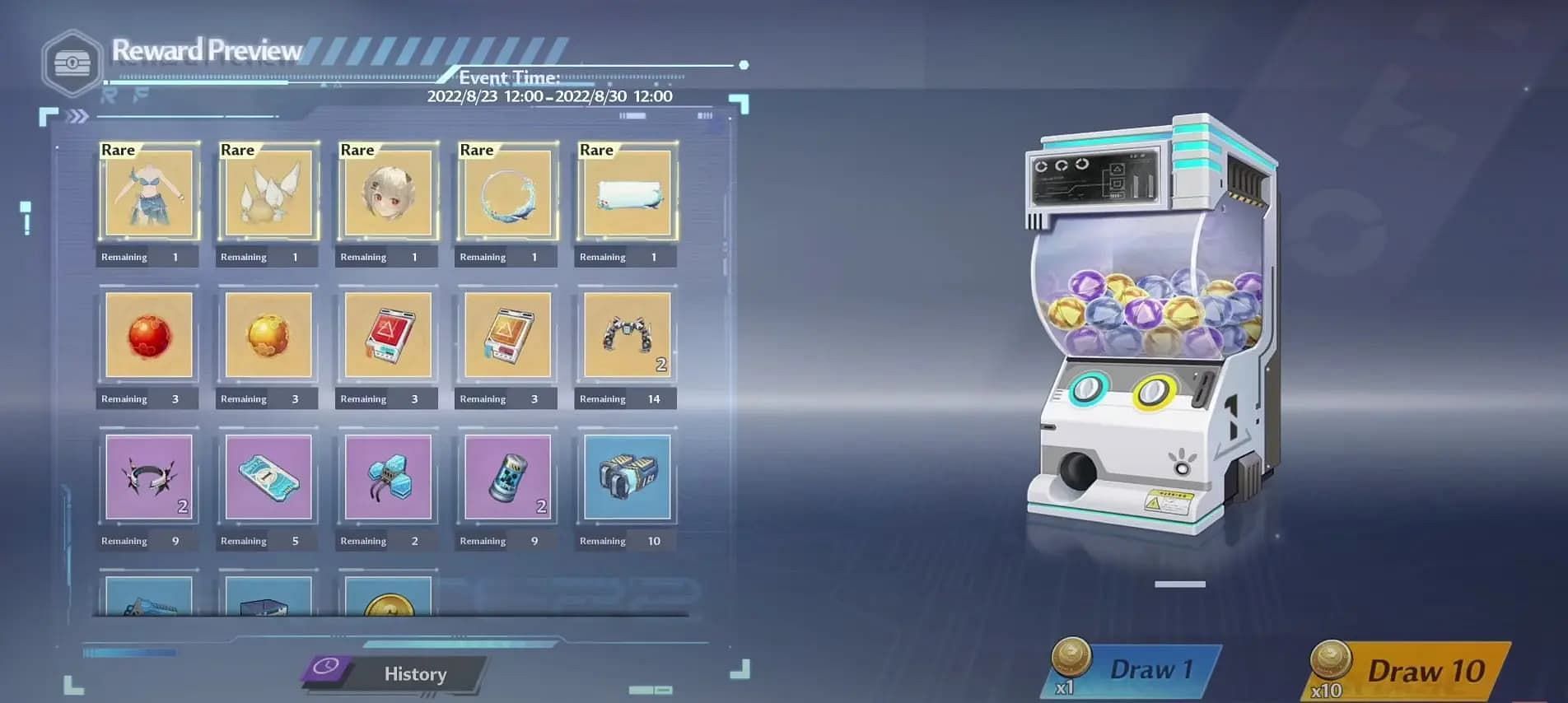 A look at the Summer Seabreeze capsule machine (Image via Perfect World)